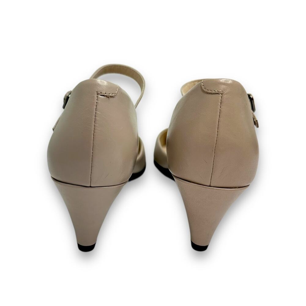Ecco Shape 45 Pointy Sleek Mary Jane Pumps EU 39 Grey Rose Comfort D Orsay Heels - Picture 9 of 15